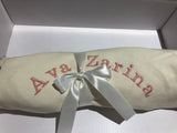 Personalised organic moses basket fitted sheet