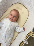 Personalised organic moses basket fitted sheet