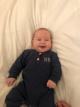 Personalised Midnight Blue Ribbed Romper