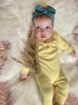 Personalised Yellow Ribbed Romper
