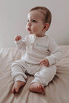 Personalised White Ribbed Romper